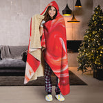 Red Acid Melt Print Hooded Blanket