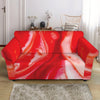 Red Acid Melt Print Loveseat Slipcover