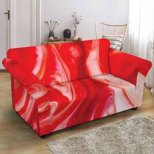 Red Acid Melt Print Loveseat Slipcover