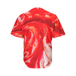 Red Acid Melt Print Men's Baseball Jersey