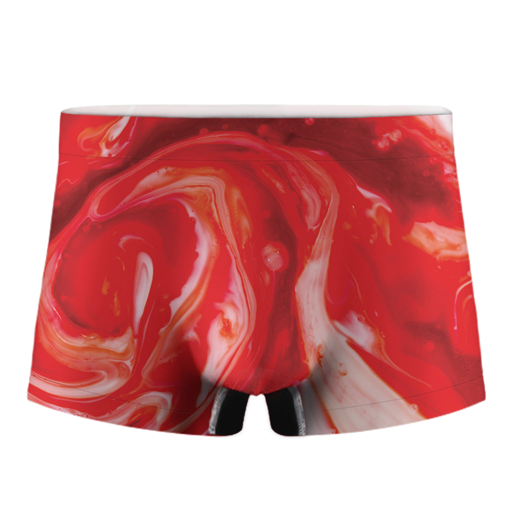 Red Acid Melt Print Men's Boxer Briefs