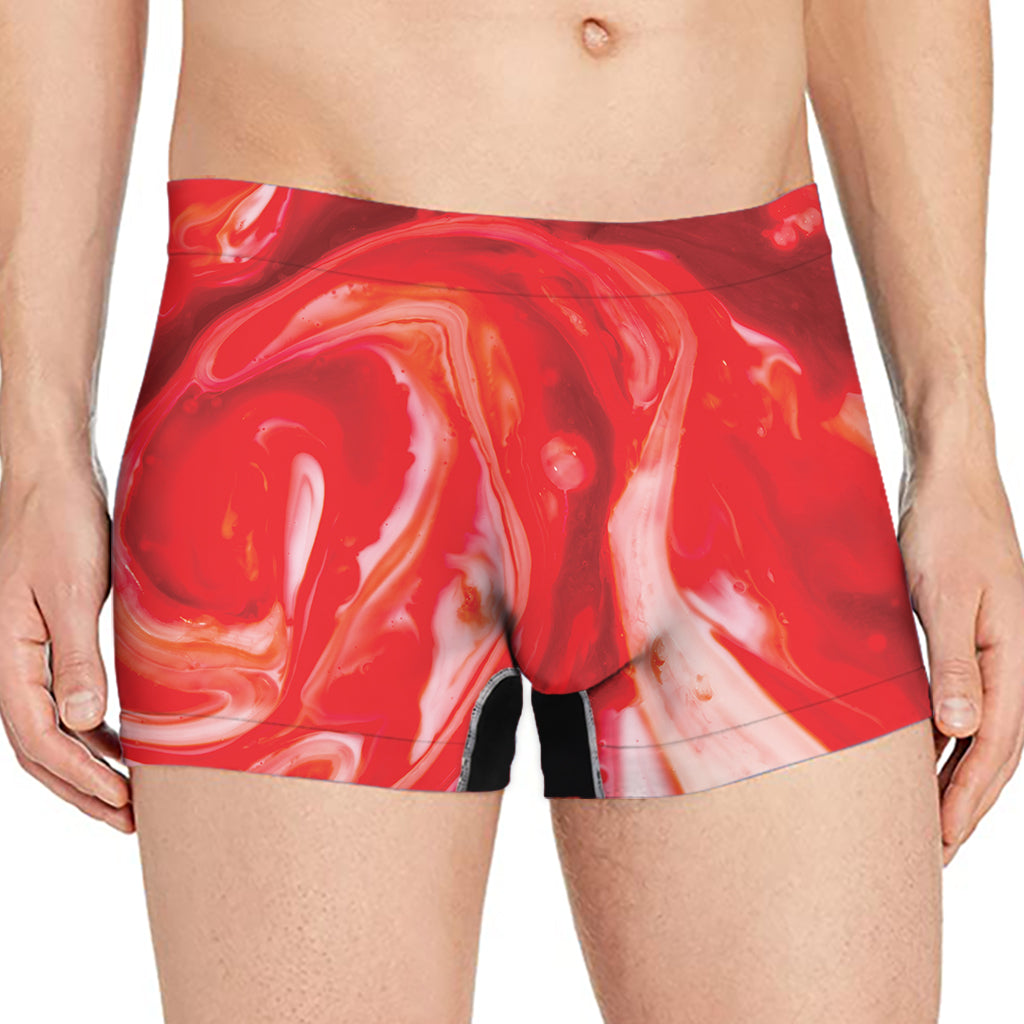 Red Acid Melt Print Men's Boxer Briefs