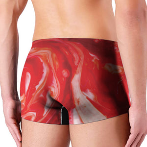 Red Acid Melt Print Men's Boxer Briefs