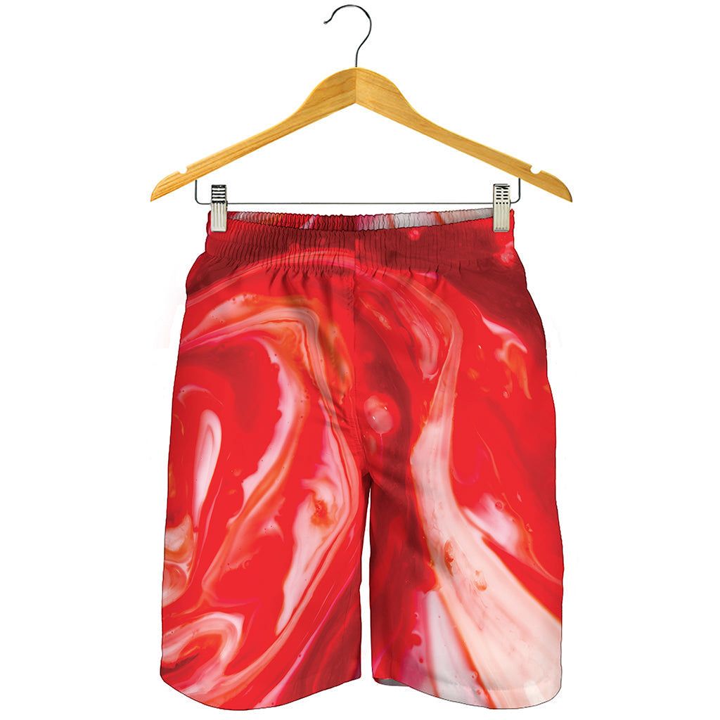 Red Acid Melt Print Men's Shorts