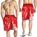 Red Acid Melt Print Men's Shorts