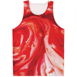 Red Acid Melt Print Men's Tank Top