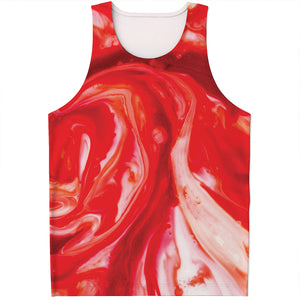 Red Acid Melt Print Men's Tank Top