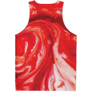 Red Acid Melt Print Men's Tank Top