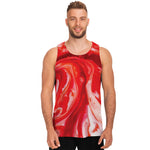 Red Acid Melt Print Men's Tank Top