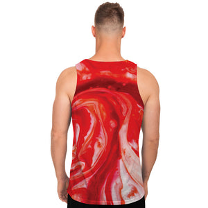 Red Acid Melt Print Men's Tank Top