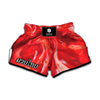 Red Acid Melt Print Muay Thai Boxing Shorts