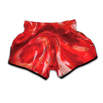 Red Acid Melt Print Muay Thai Boxing Shorts