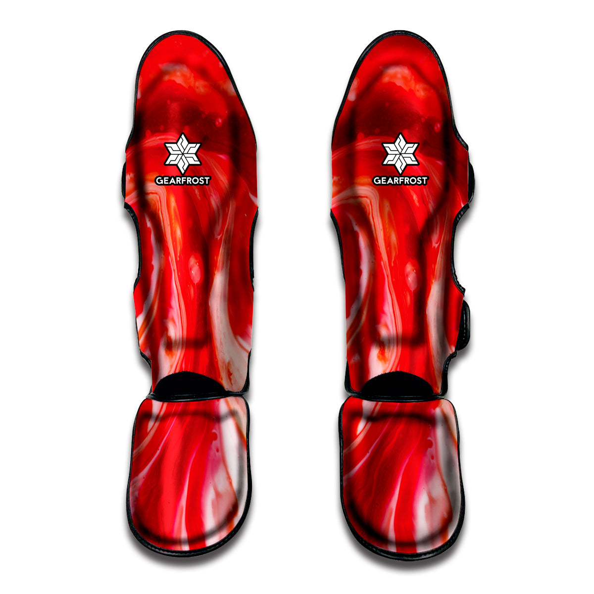 Red Acid Melt Print Muay Thai Shin Guard