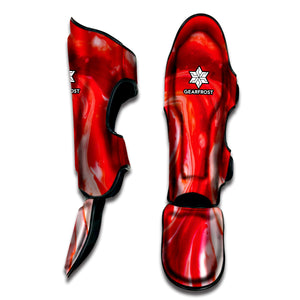 Red Acid Melt Print Muay Thai Shin Guard