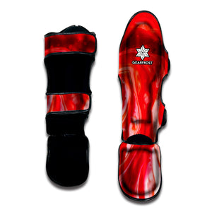 Red Acid Melt Print Muay Thai Shin Guard