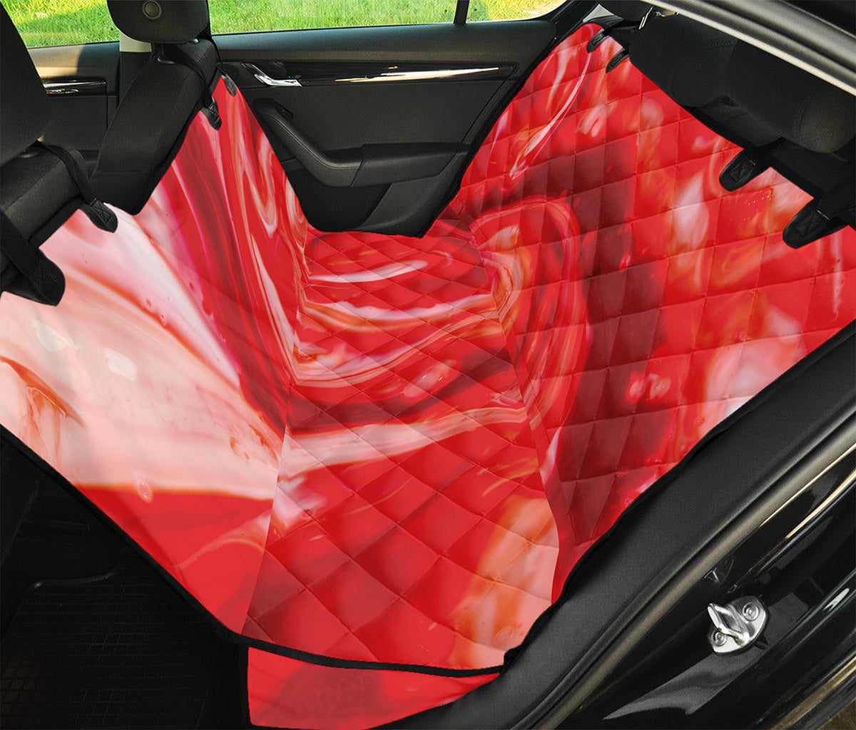 Red Acid Melt Print Pet Car Back Seat Cover