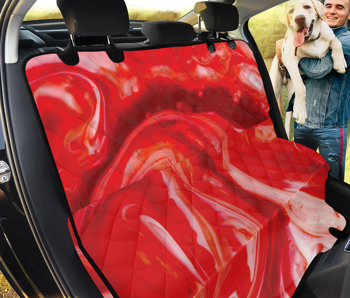 Red Acid Melt Print Pet Car Back Seat Cover