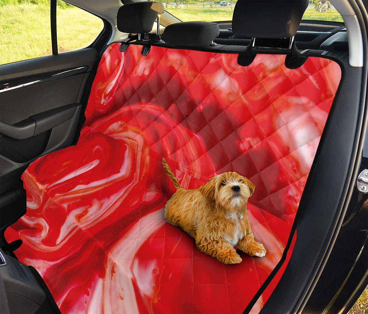 Red Acid Melt Print Pet Car Back Seat Cover