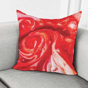 Red Acid Melt Print Pillow Cover