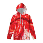 Red Acid Melt Print Pullover Hoodie