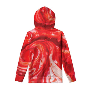 Red Acid Melt Print Pullover Hoodie