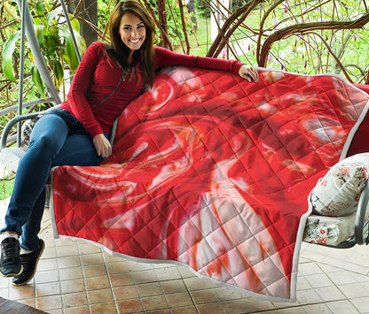 Red Acid Melt Print Quilt