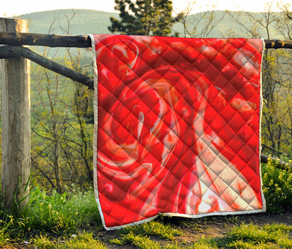 Red Acid Melt Print Quilt