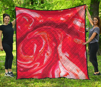 Red Acid Melt Print Quilt
