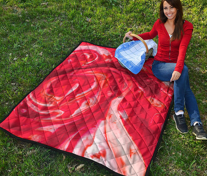 Red Acid Melt Print Quilt
