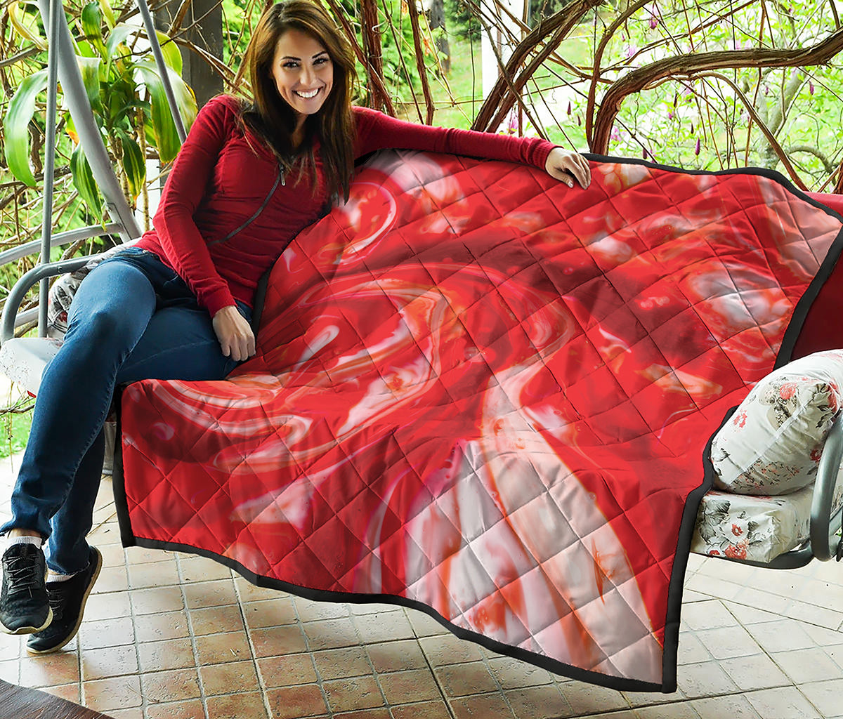 Red Acid Melt Print Quilt