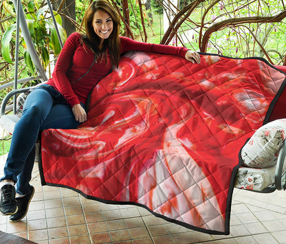 Red Acid Melt Print Quilt