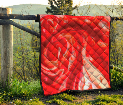 Red Acid Melt Print Quilt