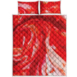 Red Acid Melt Print Quilt Bed Set