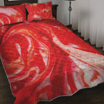 Red Acid Melt Print Quilt Bed Set