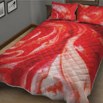 Red Acid Melt Print Quilt Bed Set