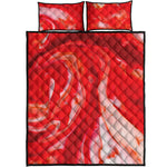 Red Acid Melt Print Quilt Bed Set