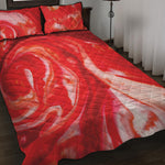 Red Acid Melt Print Quilt Bed Set
