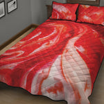 Red Acid Melt Print Quilt Bed Set