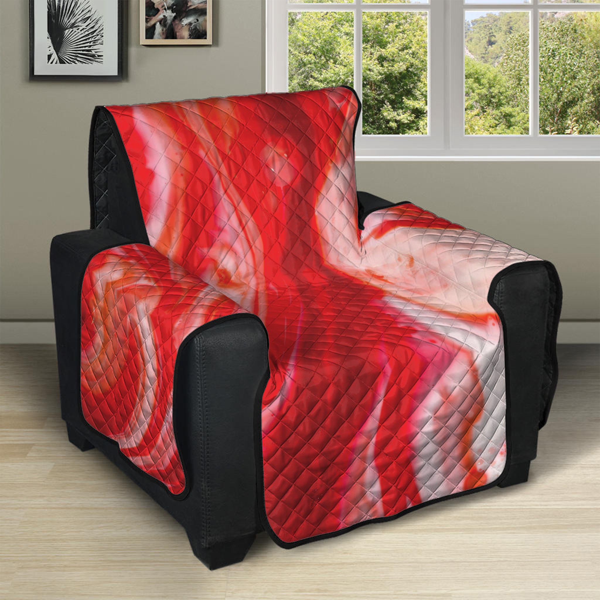 Red Acid Melt Print Recliner Protector