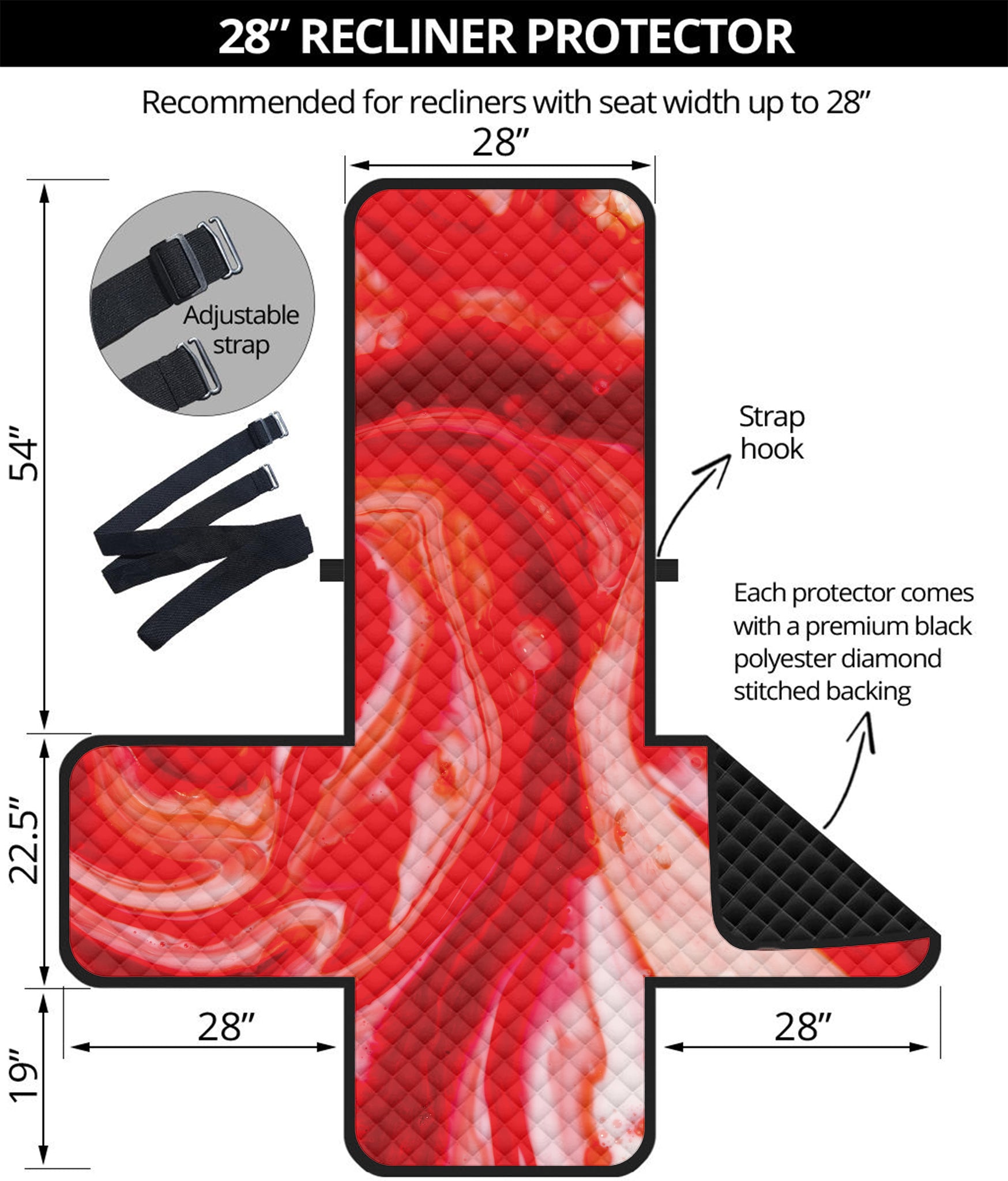 Red Acid Melt Print Recliner Protector