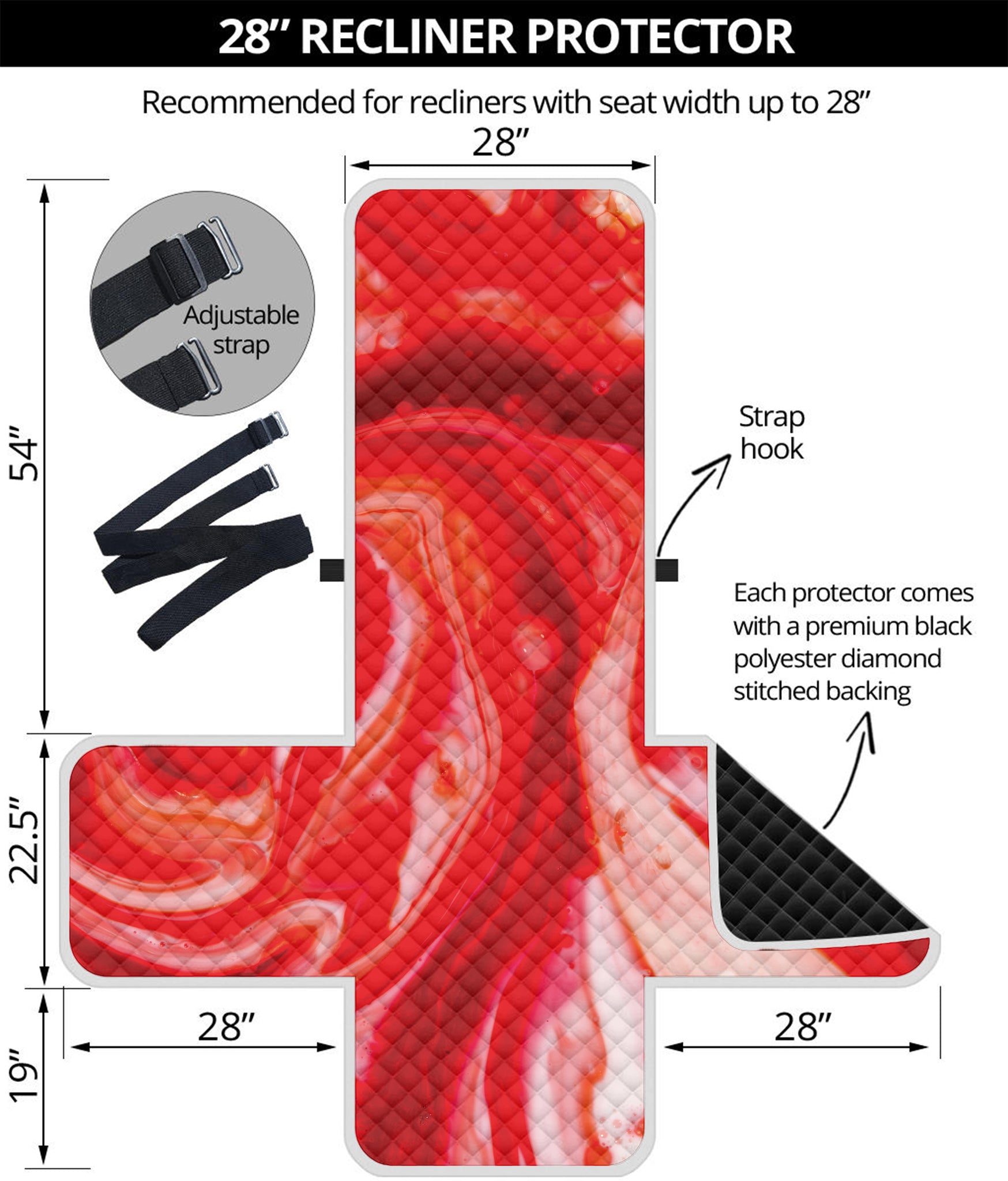 Red Acid Melt Print Recliner Protector