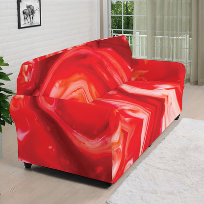 Red Acid Melt Print Sofa Cover