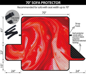 Red Acid Melt Print Sofa Protector