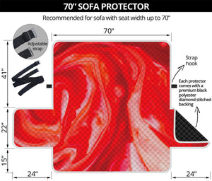 Red Acid Melt Print Sofa Protector