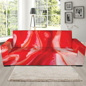 Red Acid Melt Print Sofa Slipcover