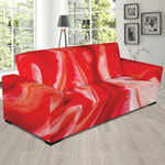 Red Acid Melt Print Sofa Slipcover