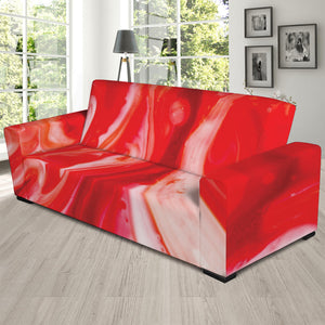 Red Acid Melt Print Sofa Slipcover