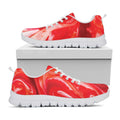 Red Acid Melt Print White Running Shoes