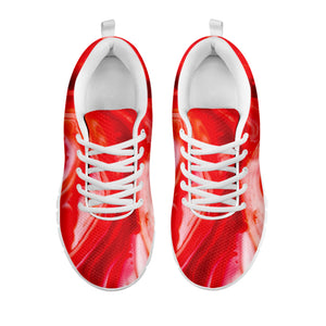 Red Acid Melt Print White Sneakers