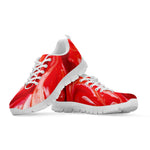 Red Acid Melt Print White Sneakers